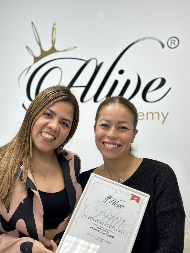 Certificado de curso de depilación con hilo en Alive Academy con Tatiana Álvarez